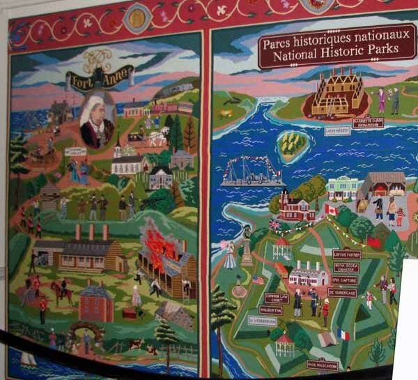 Half of the large tapestry at the Fort Anne National Historic Site, Annapolis Royal, NS