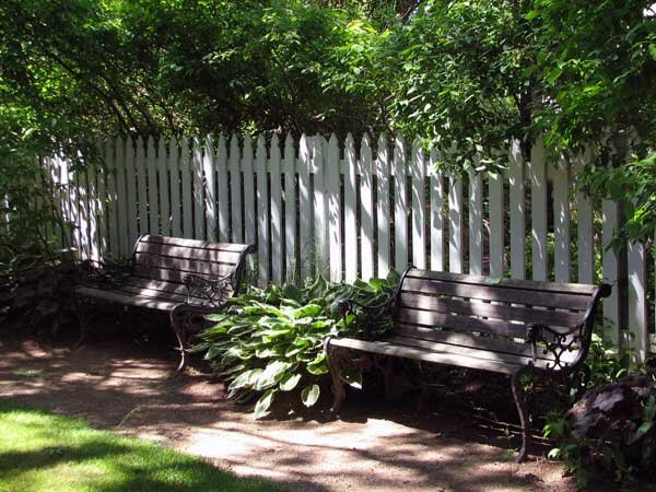 Inviting Benches at the Annapolis Royal Historic Gardens, Annapolis Valley, NS