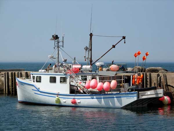 A Fishing Boat Tied Up At Centreville, Digby Neck, Nova Scotia